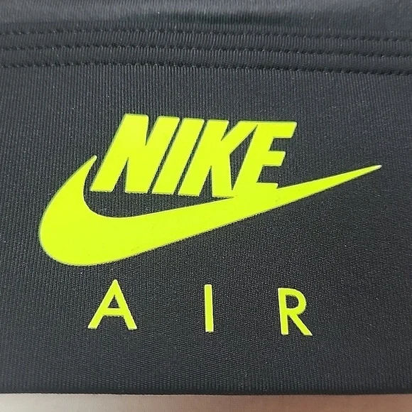Nike Black Sports Bra with Neon Accents Size Small Featuring AIR Print - Picture 2 of 7